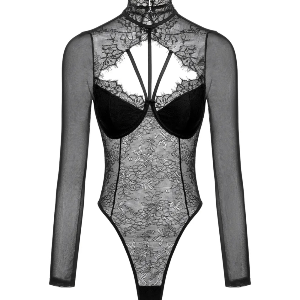 Bella Barnett Black Lace Bodysuit